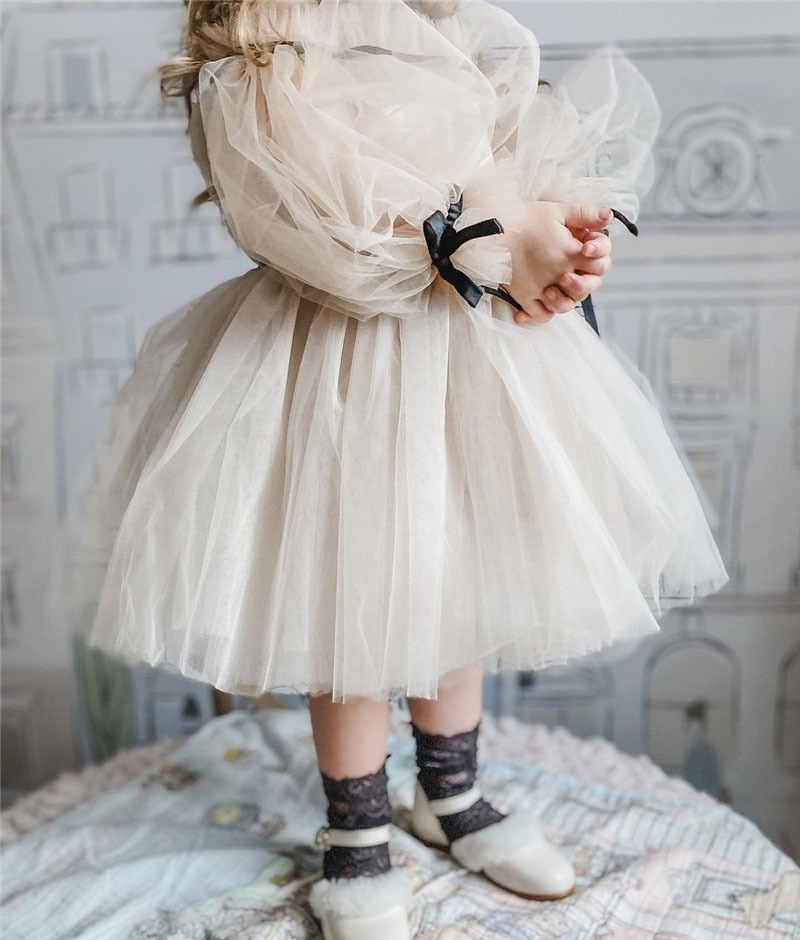 Robe Tutu blanche princesse à épaules dénudées pour filles