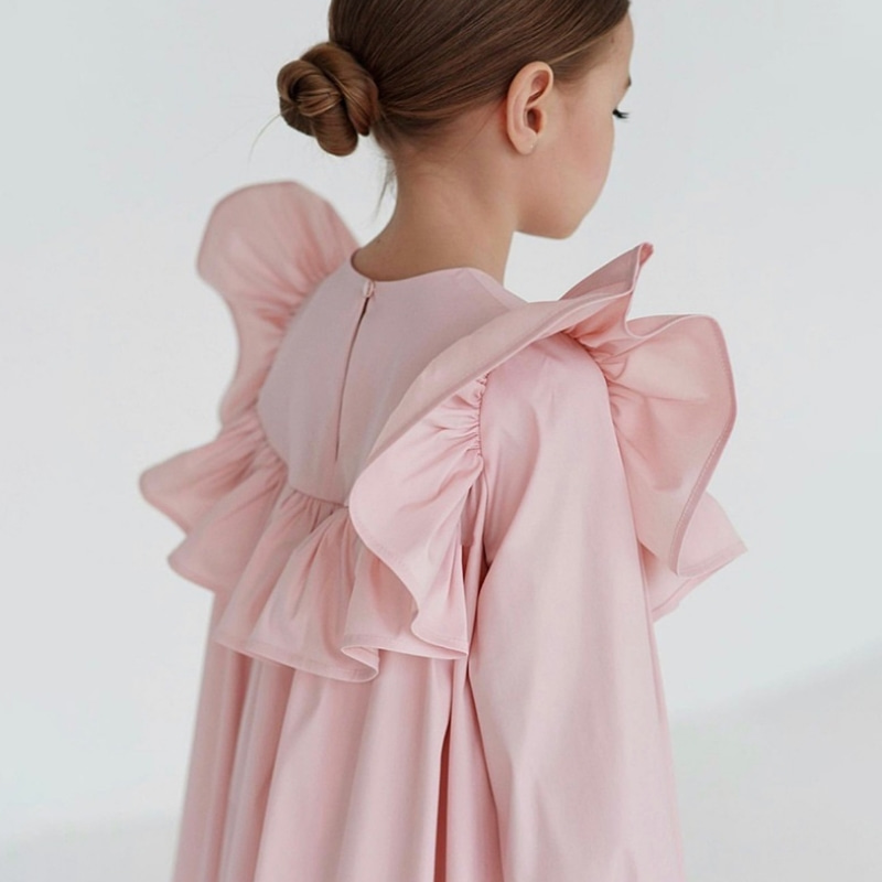 Robe princesse à volants en coton