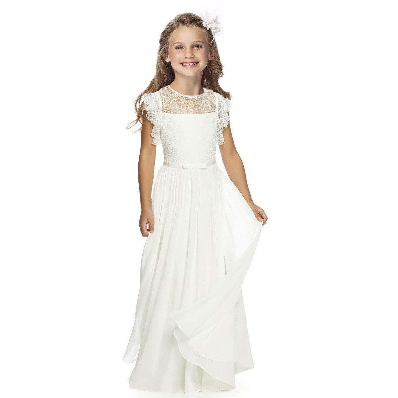 Robe longue en dentelle vintage, robe blanche