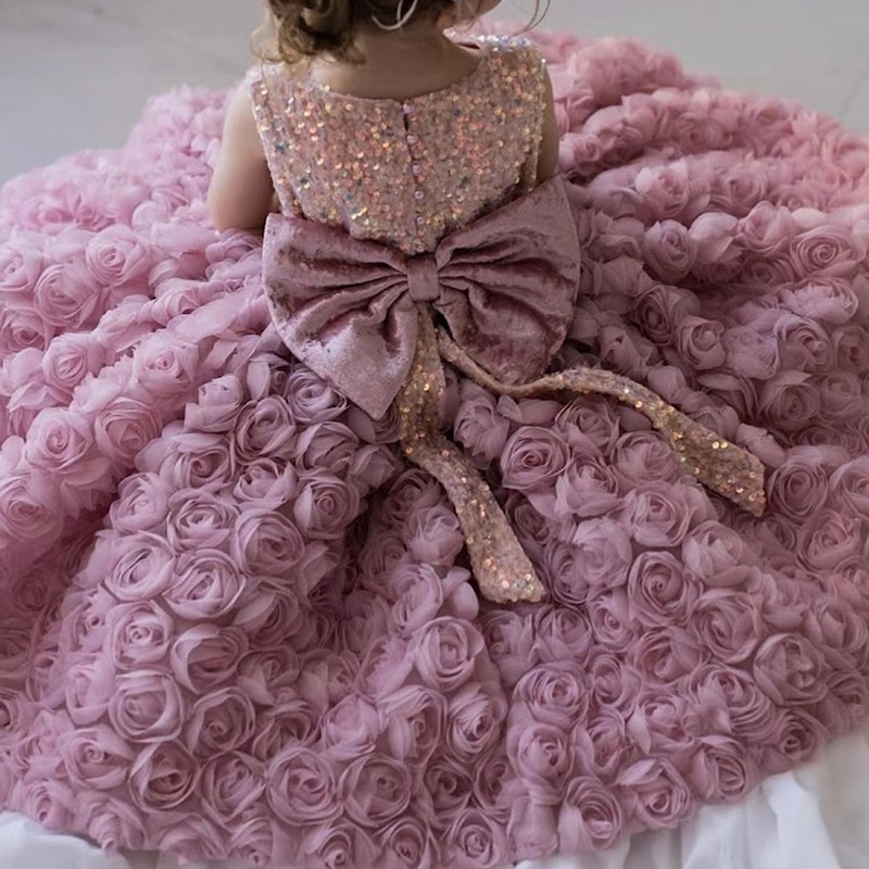 Robe sans manches princesse rose éblouissante