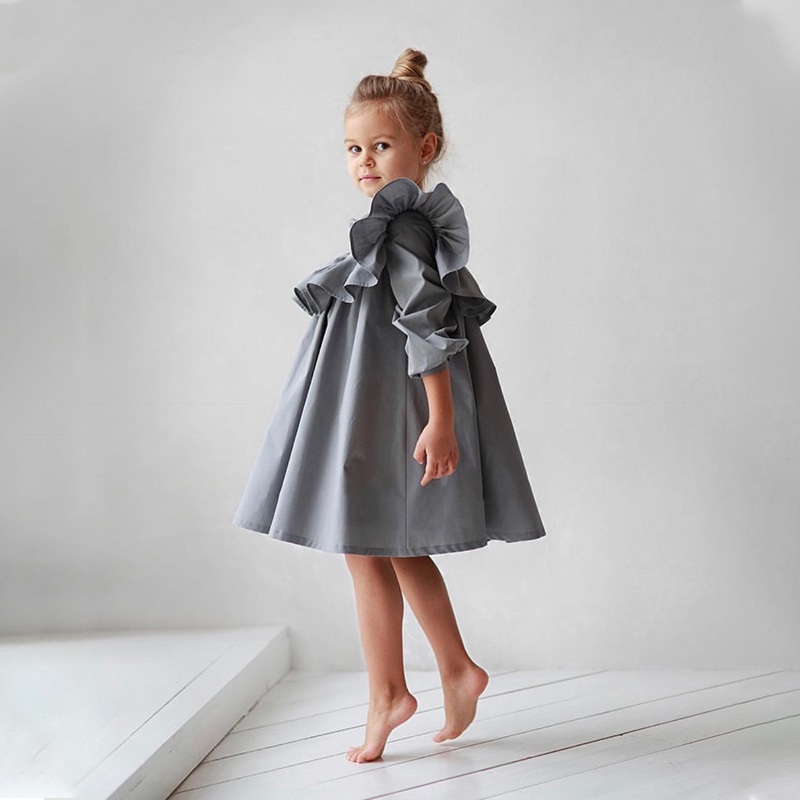 Robe princesse à volants en coton