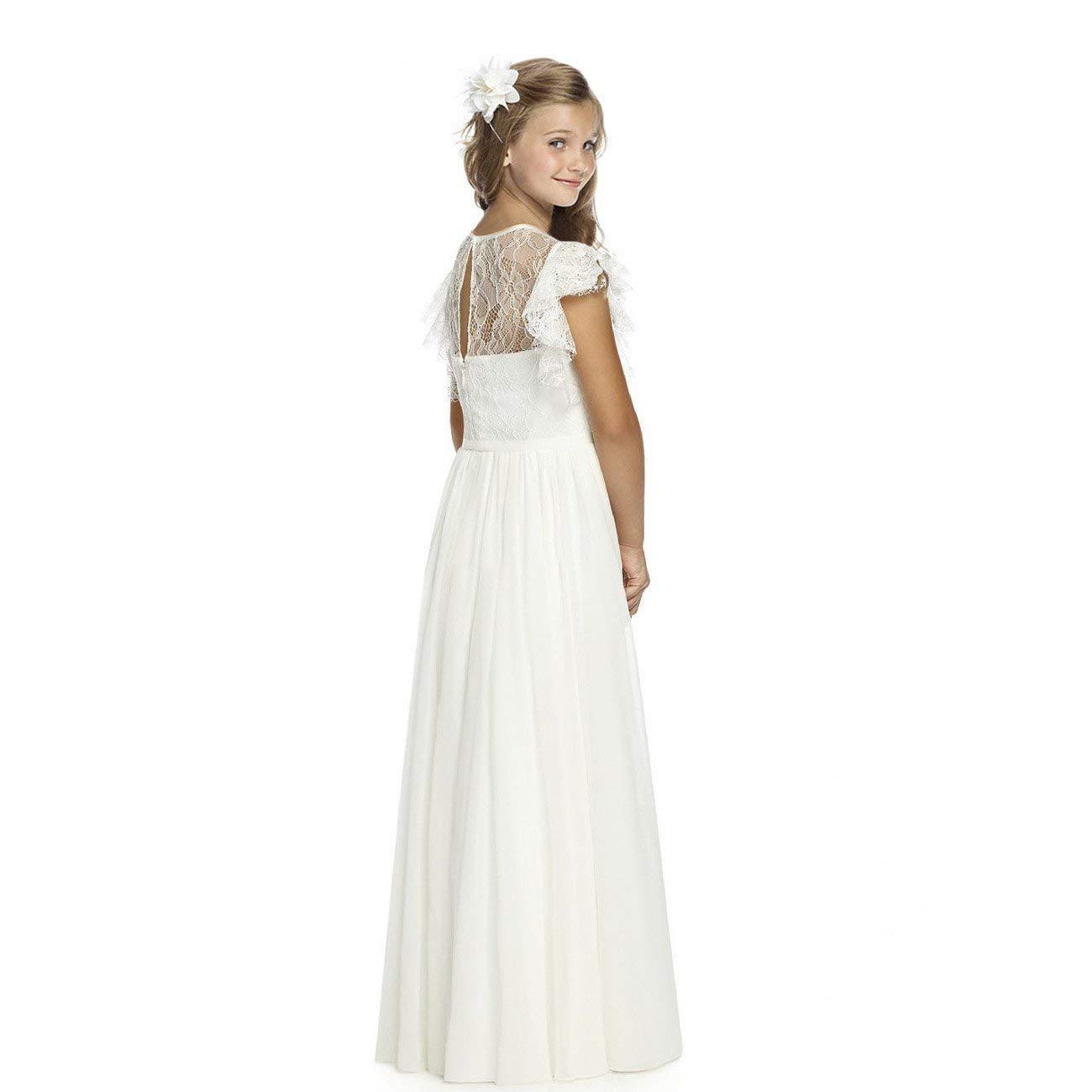 Robe longue en dentelle vintage, robe blanche