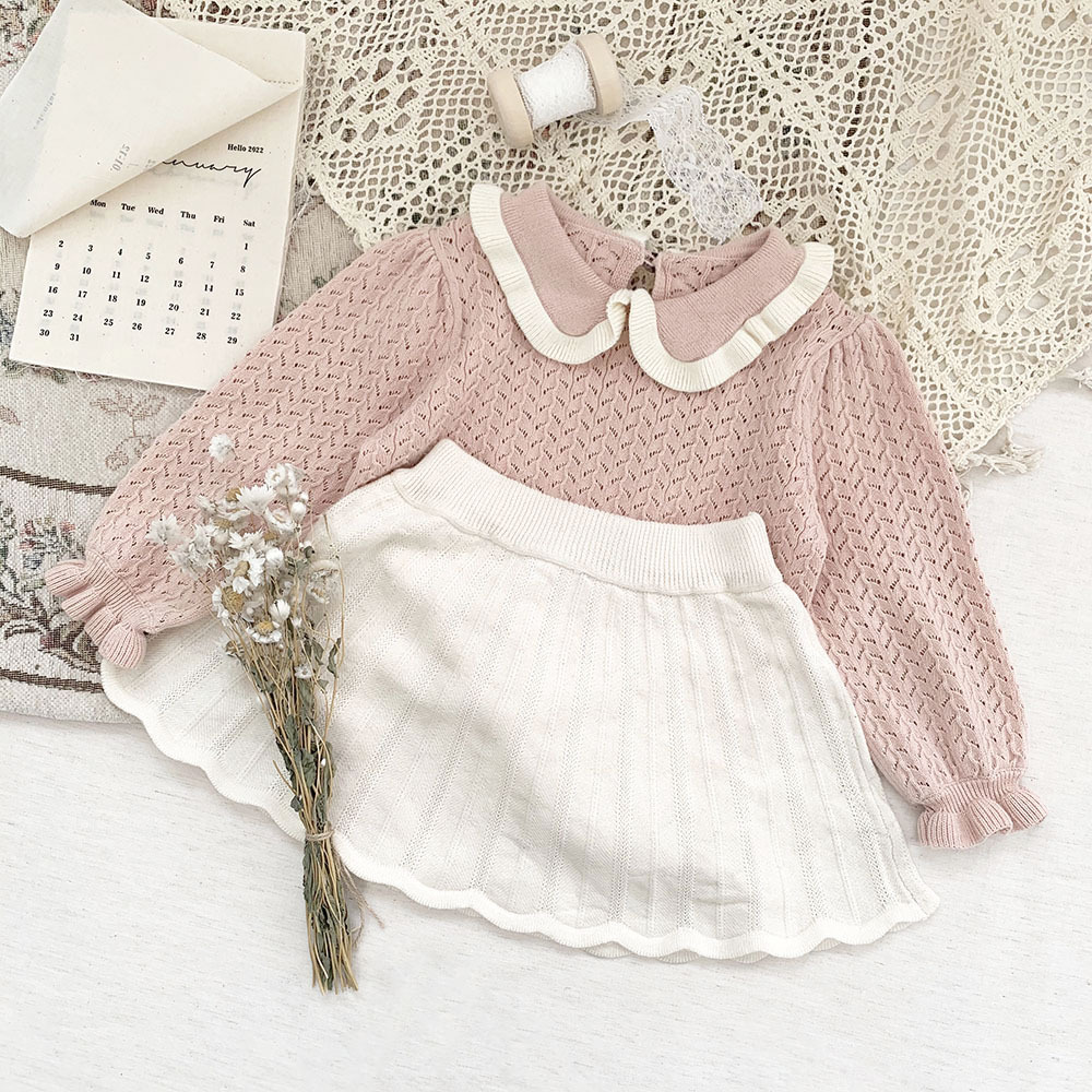 Ensemble de robe pull tricotée en coton princesse