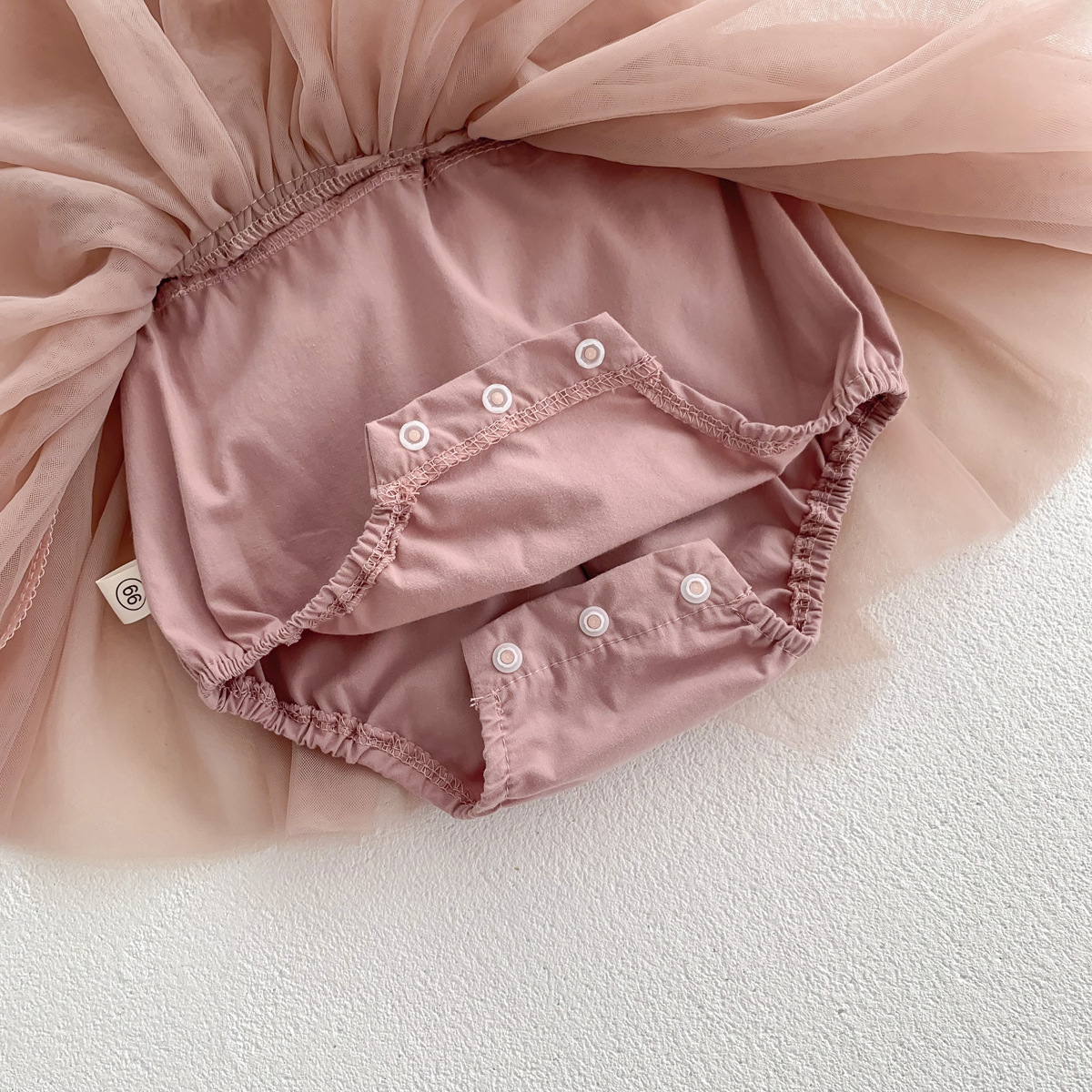 Robe rose barboteuse tutu sans manches avec nœud