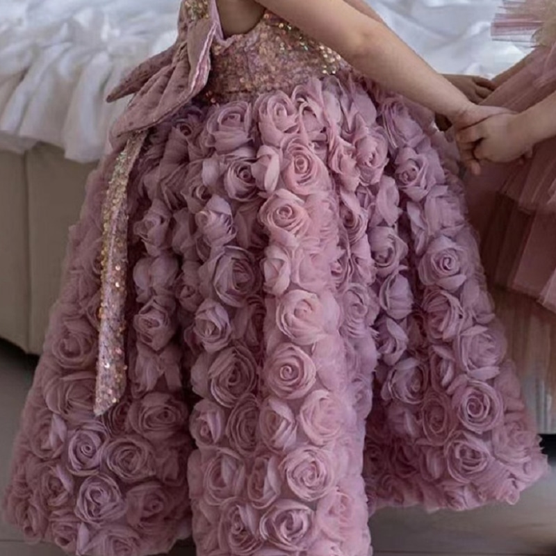 Robe sans manches princesse rose éblouissante