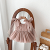 Robe barboteuse tutu sans manches avec nœud