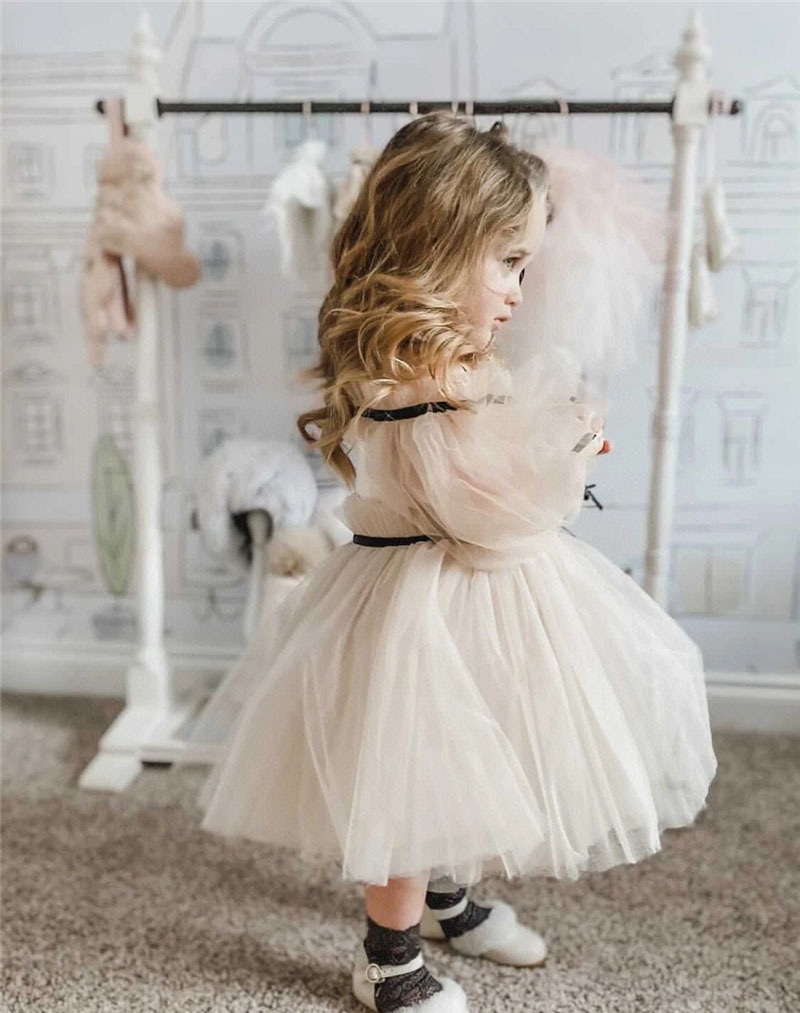 Robe Tutu blanche princesse à épaules dénudées pour filles