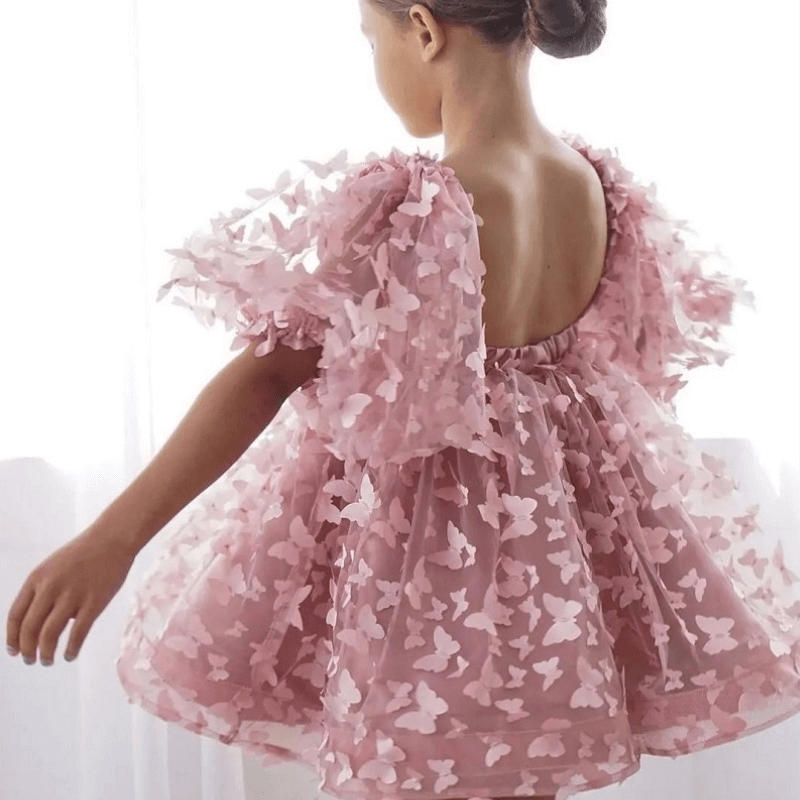 Robe tutu papillon à manches bouffantes