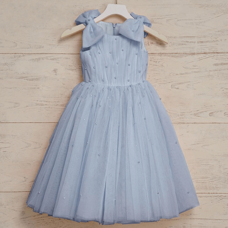 Robe princesse sans manches avec nœud en perles