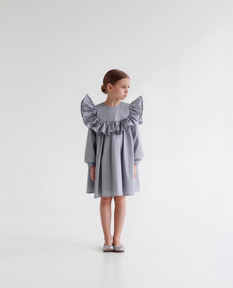 Robe princesse à volants en coton