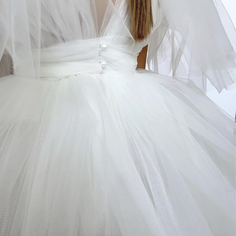 Princesse Tutu Cap Sleeve Tulle blanc Derss