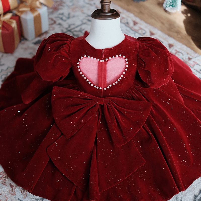 Robe de Noël en velours scintillant, dos nu