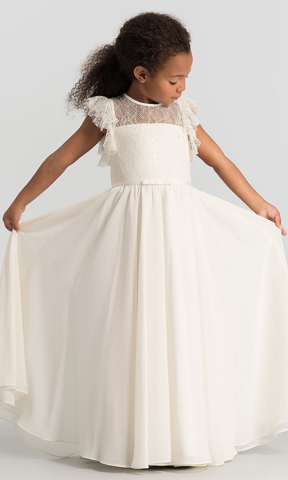 Robe longue en dentelle vintage Robe ivoire