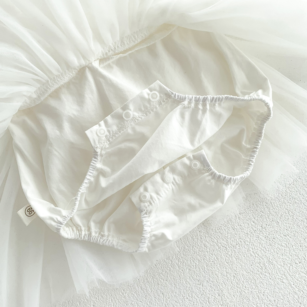 Barboteuse Tutu sans manches avec nœud, robe rose et blanche